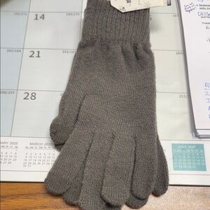 Gray Knit Men's Gloves